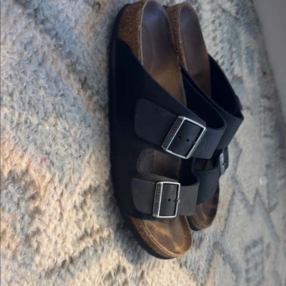 Birkenstock Arizona Black Oiled Leather Double Strap Sandals EU39 Original $135 - Picture 6 of 10